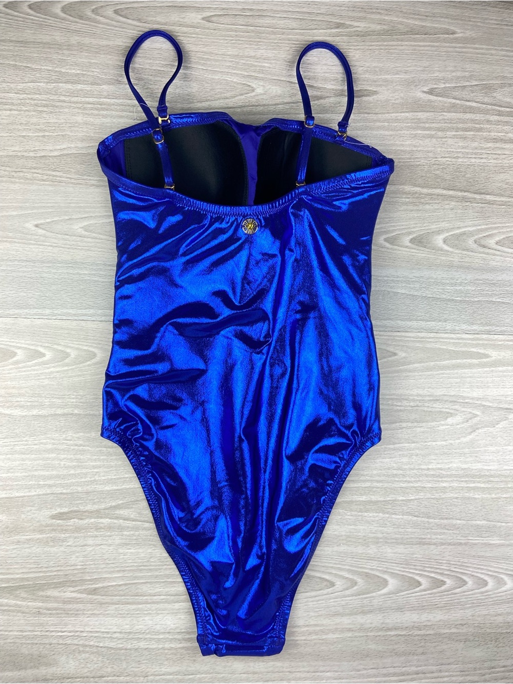 Sunshine 79 High Shine Blue Sparkle Bandeau One Piece Swimsuit Size 6 - Picture 11 of 16